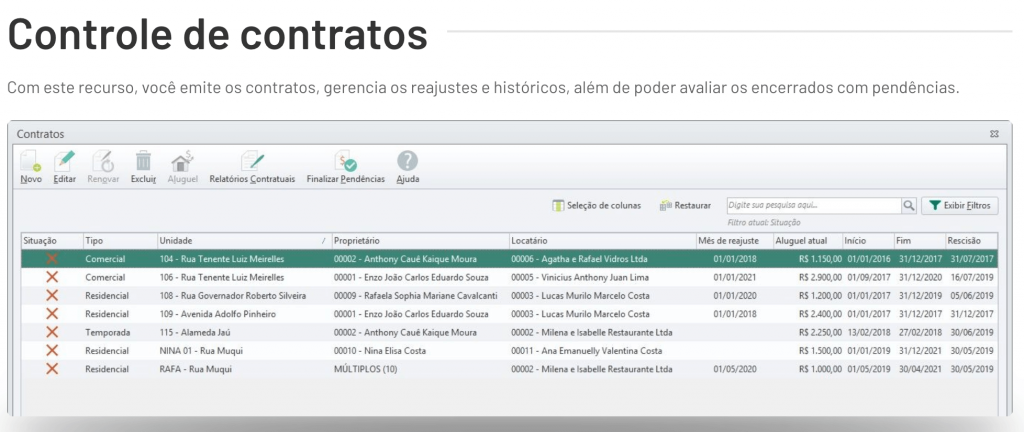 Controle de contratos no Alterdata Immobile