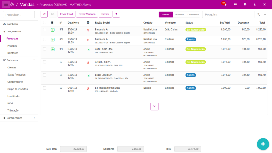 O Keruak é um software de gestão financeira voltado para pequenas e médias empresas.