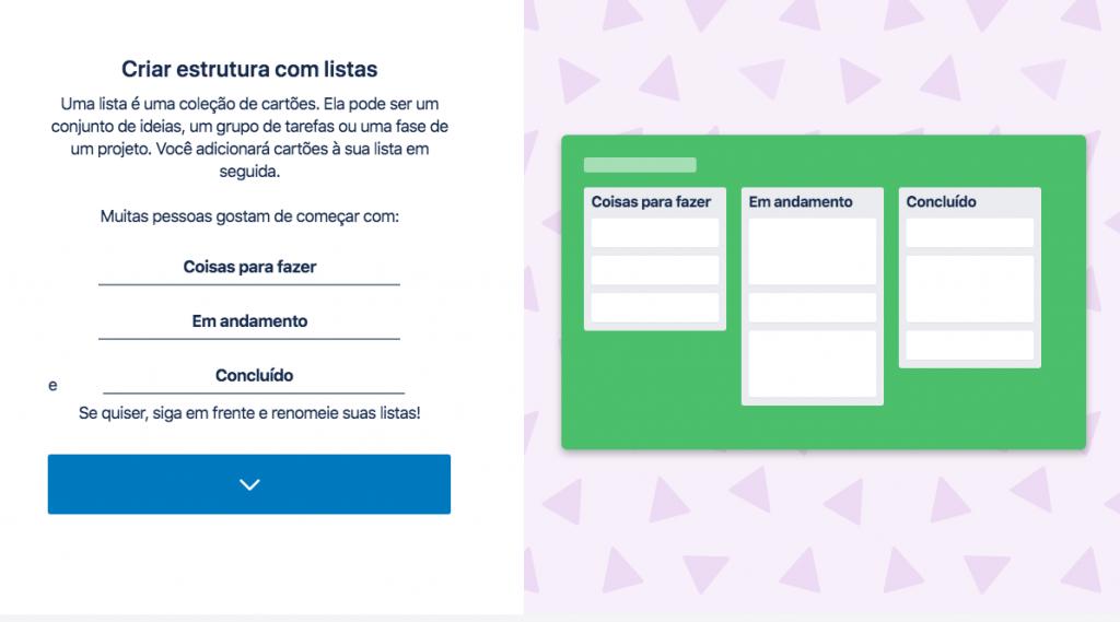 Recurso de listas do Trello