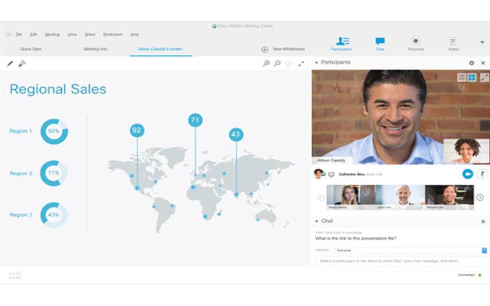 Tela Cisco Webex