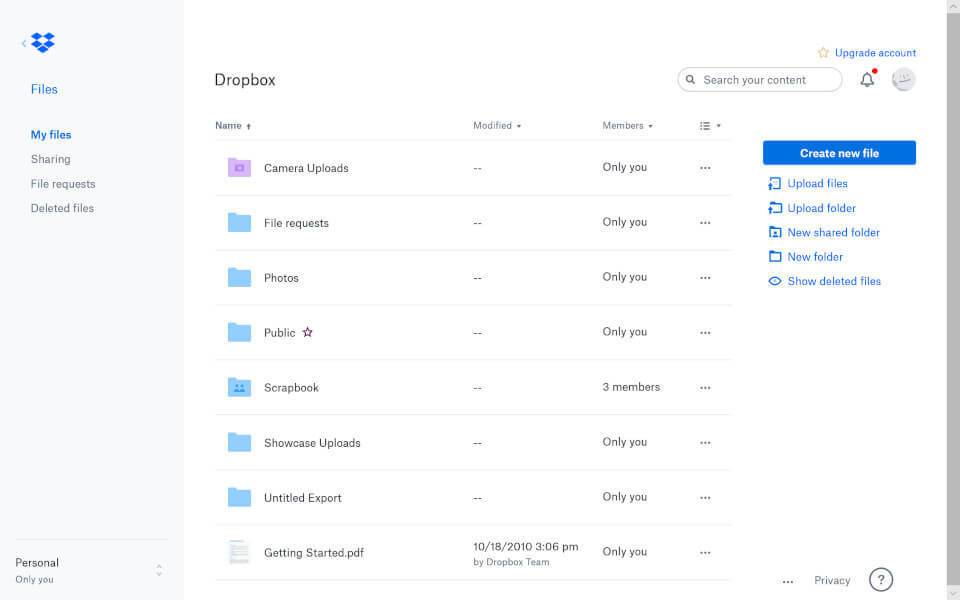 tela dropbox