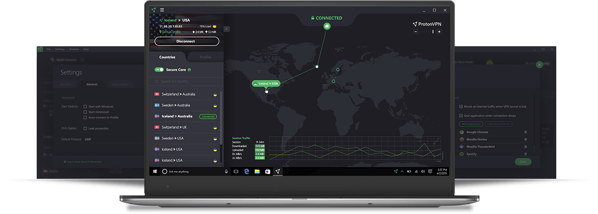 Dashboard do VPN Proton