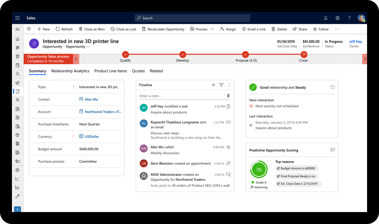 Tela Microsoft Dynamics