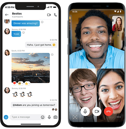 Tela mobile do Skype