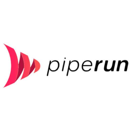 Logo do Piperun CRM nas cores preto e vermelho
