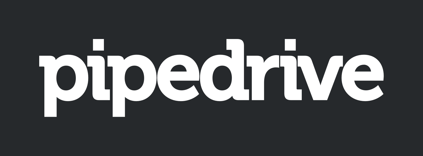 Logo do Pipedrive com letras brancas e fundo preto
