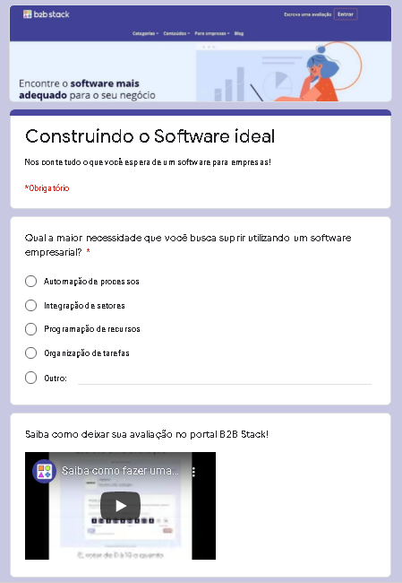 Google Forms na B2B Stack