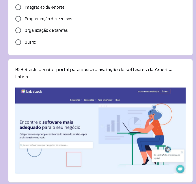 Google Forms na B2B Stack