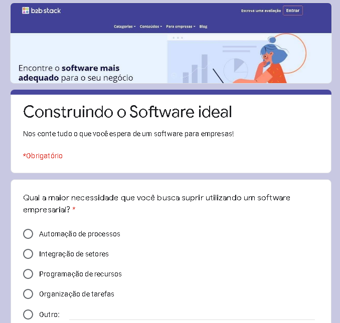 Google Forms na B2B Stack