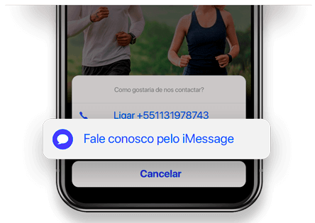 Imagem de um celular Apple com o Jivochat