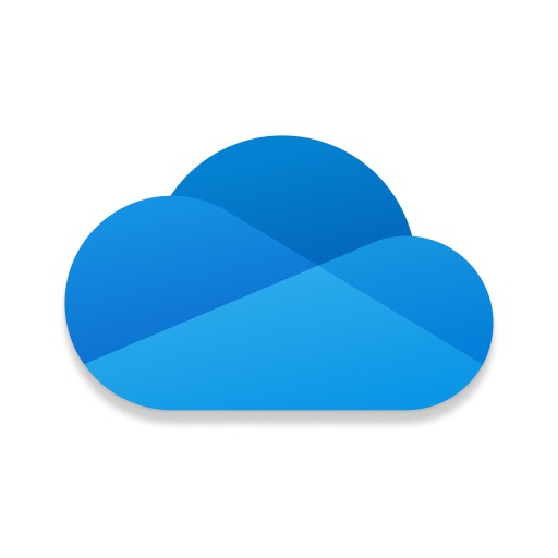 Logo do Onedrive com três rons de azul em formato de uma nuvem