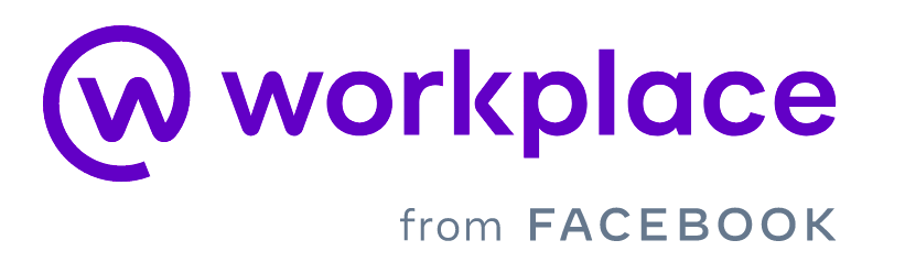 Logo do Workplace do Facebook. O logo tem a cor roxa