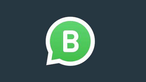 Logo do WhatsApp business com um balão de conversa com um B ao centro. O balão tem a cor verde com contorno em branco