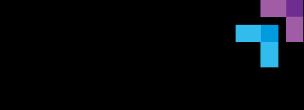 Logo do Zenvia em cor preta com duas aspas ao final da palavra. Uma de cor azul e outra de cor roxa