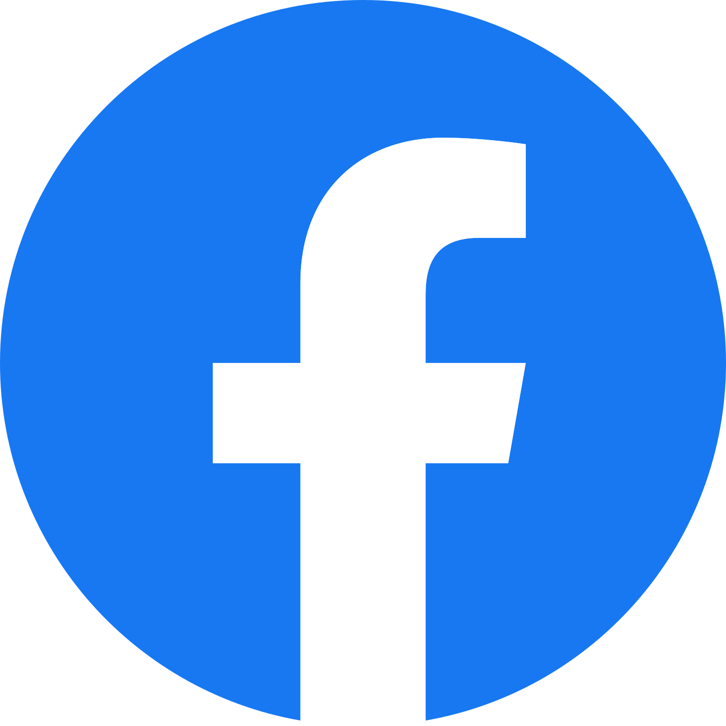 Logo do Facebook com a letra F na cor branca e um círculo azul
