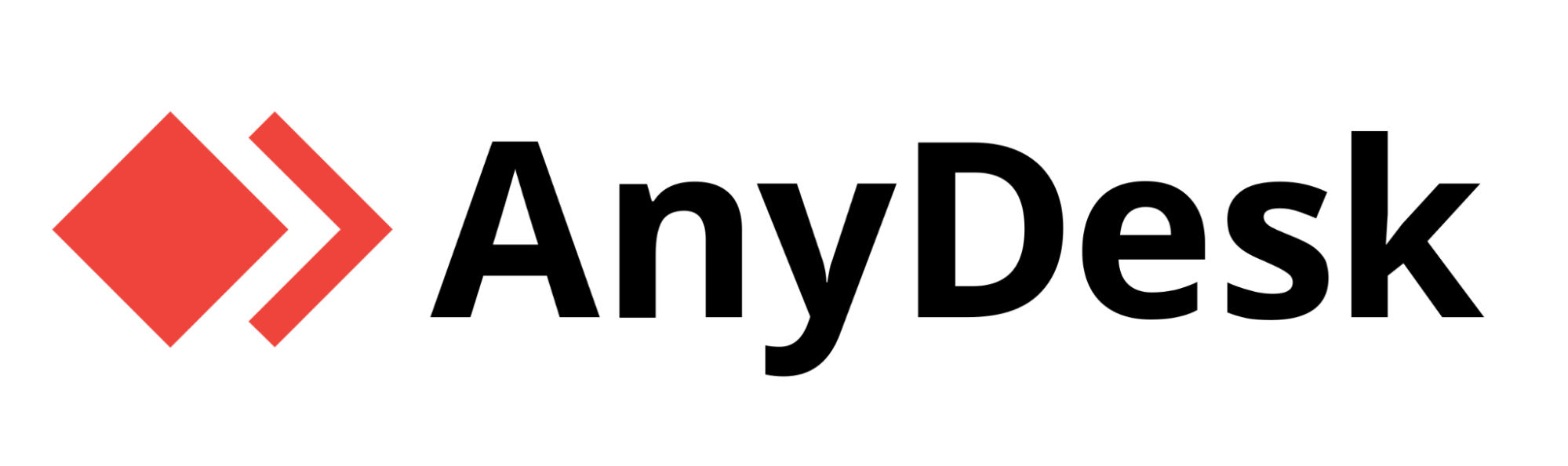 Logo do Anydesk com um losango vermelho a esquerda e o nome escrito em cor preta