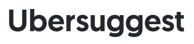 Logo da solução Ubersuggest na cor preta.