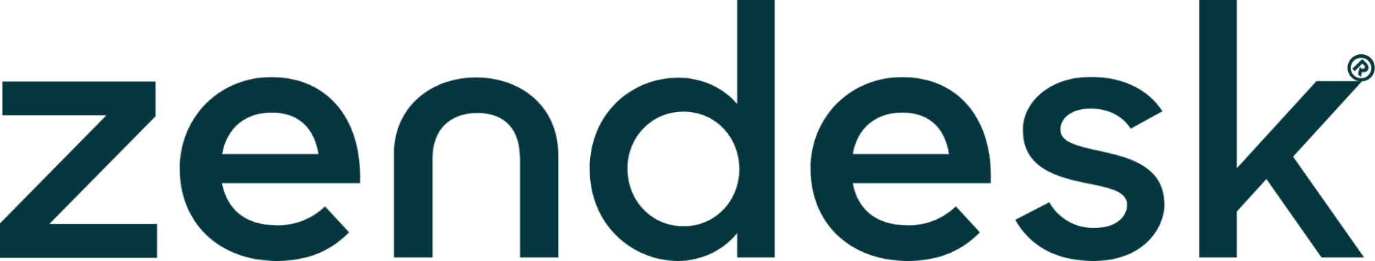 Logo da Zendesk com as letras escritas na cor cinza escuro. software de help desk