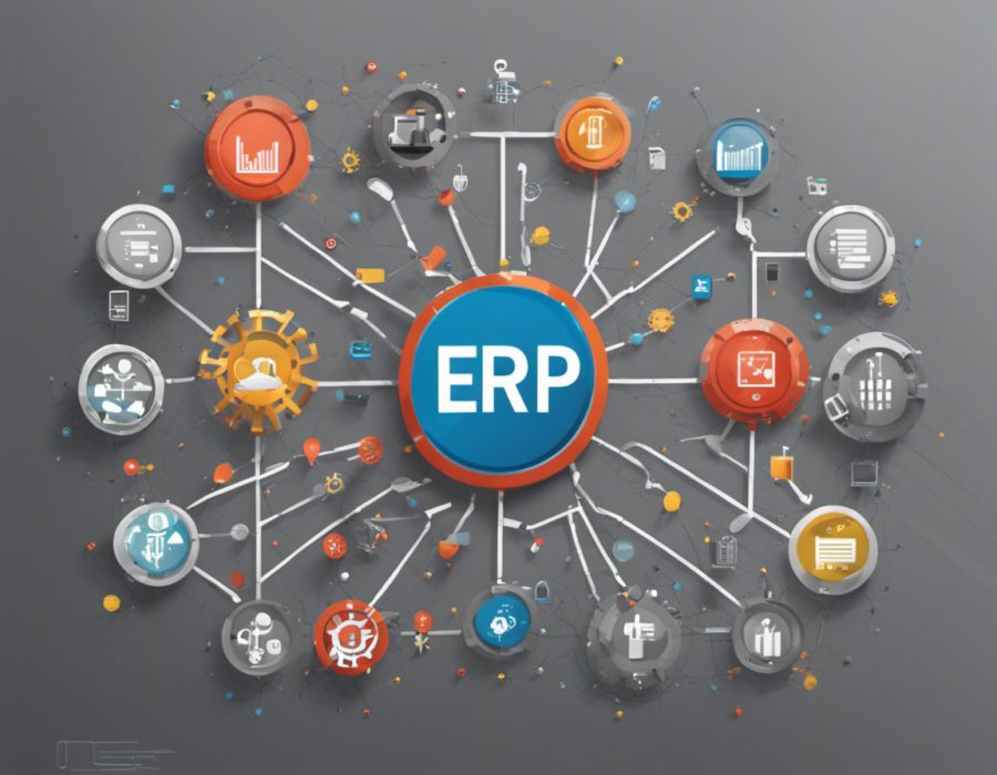 imagem com texto erp no centro, representando os melhores sistemas ERP