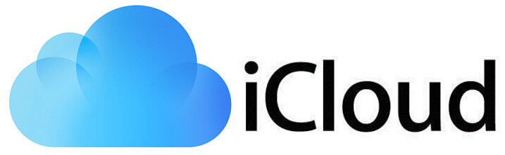Logo do Icloud. A imagem mostra uma nuvem de cor azul desenhada ao lado esquerdo do nome da solução. As letras são de cor preta
