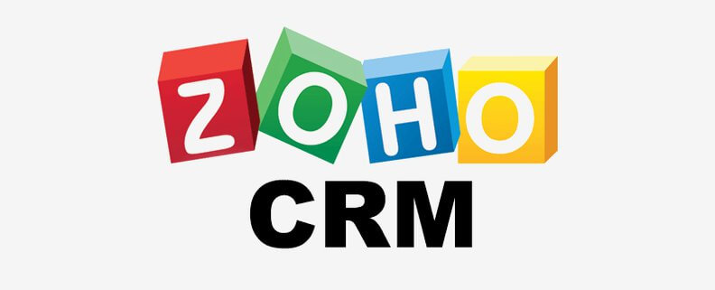 Logo do Zoho CRM com cada letra dentro de um quadrado de cores diferentes.