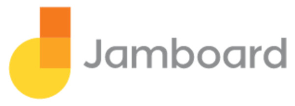 Logo do Google Jamboard. O logo possui uma forma a esquerda do nome que tem um formato que lembra a letra j e a letra d