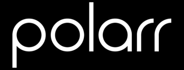 Logo do Polarr com as letras brancas e com o fundo preto