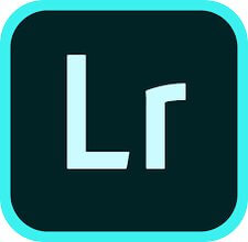 Logo do LightRoom, produto da Adobe. A imagem mostra um quadrado de cor verde água com as letras 'Lr' dentro também de verde só de verde claro