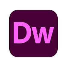 Logo do Dreamweaver, produto da Adobe. A imagem mostra um quadrado de cor rosa com as letras 'Dr' dentro também de rosa só de rosa claro
