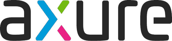Logo da solução de UX Design Axure RP. O logo tem a cor preta exceto o 'X' do nome que possui as cores azul, verde e rosa