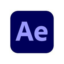 Logo do After effects, produto da Adobe. A imagem mostra um quadrado de cor roxa com as letras 'Ae' dentro também de roxas só de roxo claro