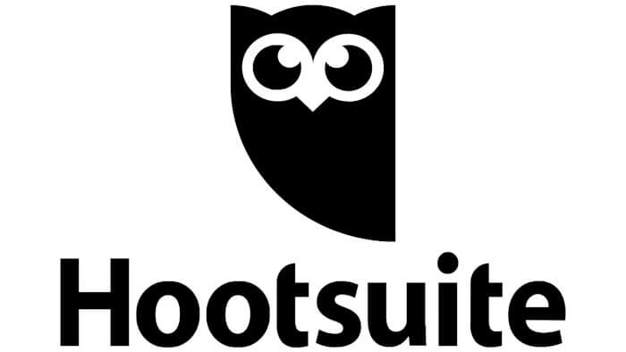 Imagem do Hootsuite, ferramente de gestão de mídias sociais que é usado para mexer no Instagram. O logo tem o desenho de uma coruja pintada na cor preta