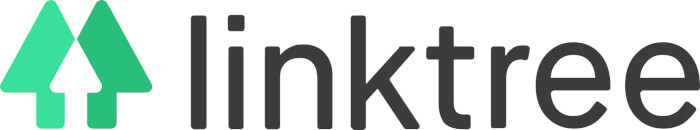 Imagem do logo do Linktree. O logo possui um desenho de uma árvore  a esquerda de cor verde
