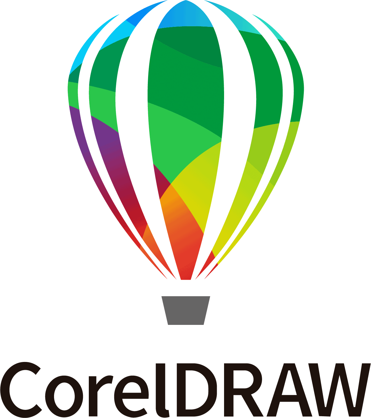 Logo do CorelDraw. O logo mostra um balão acima do nome