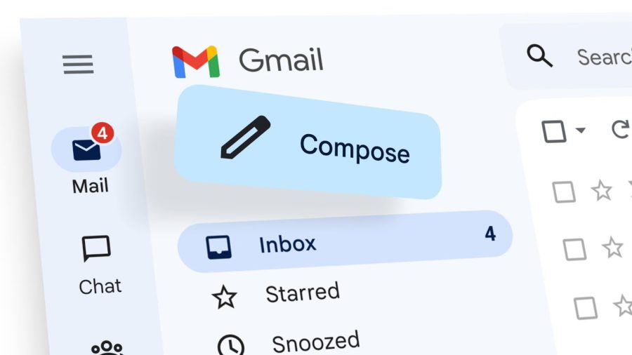 Imagem sobre a nova interface do Gmail