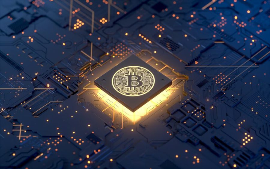 blockchain sendo representado por bitcoin