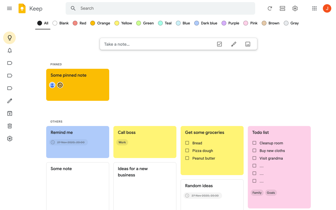 imagem das ferramentas do google: Google Keep